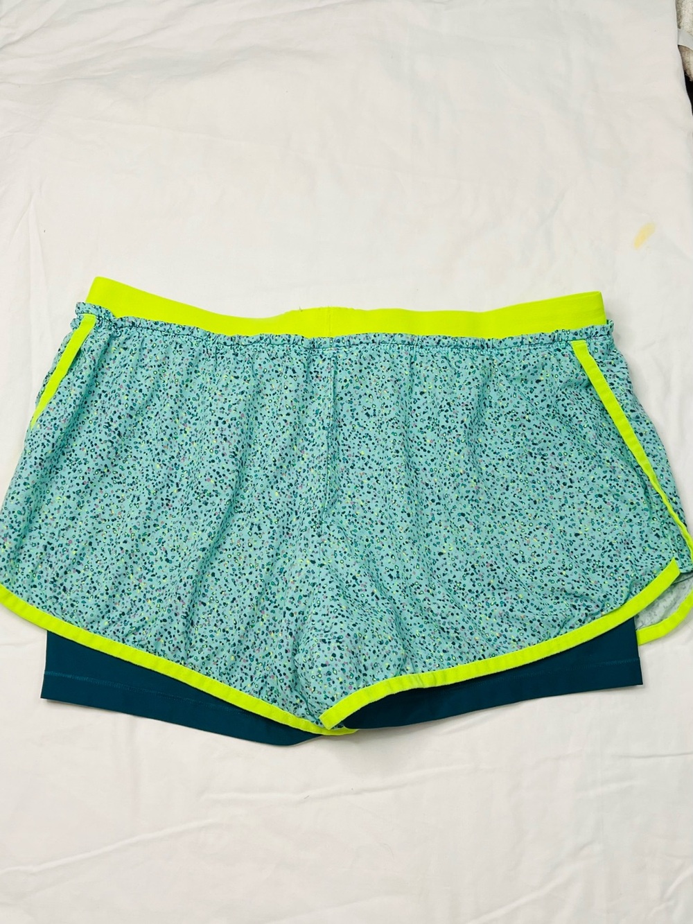 Nike short  Athletic Shorts with Neon Yellow Trim